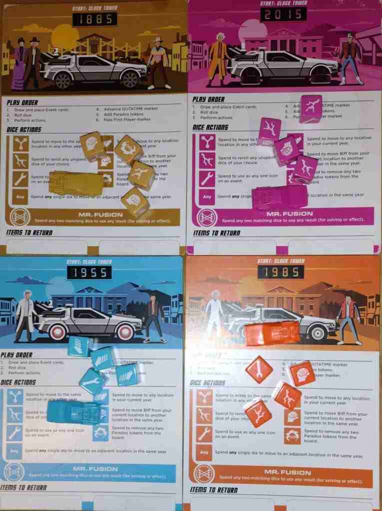 Back to the Future: Dice Through Time player pieces